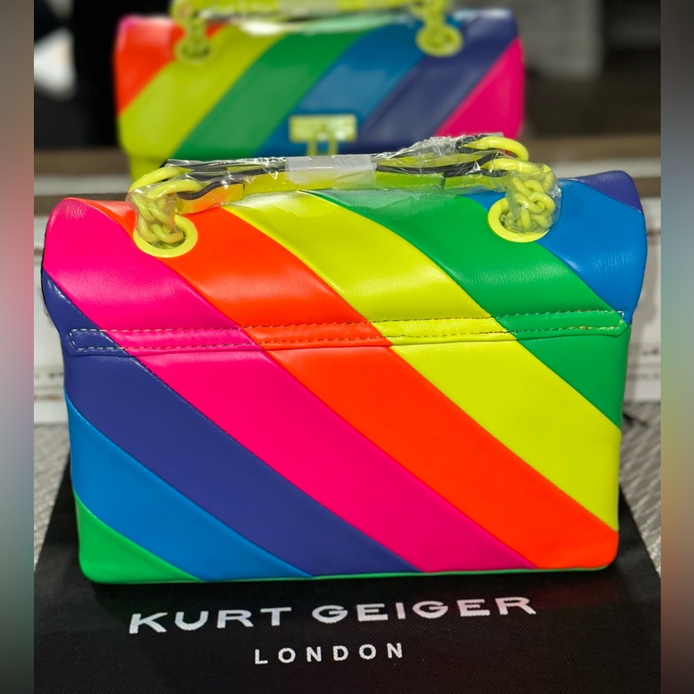 Kurt Geiger London Large Neon Leather Convertible Bag - Picture 3 of 8
